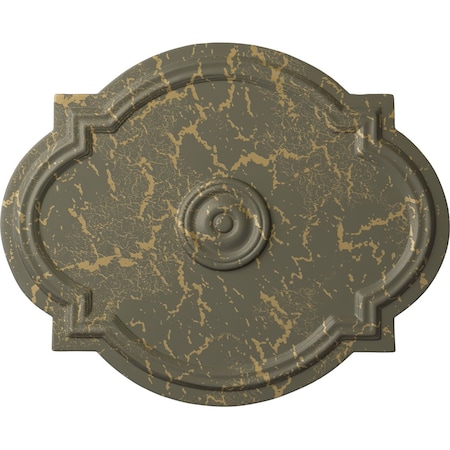 Ekena Millwork Waltz Ceiling Medallion (Fits Canopies up to 4 1/2"), 21 1/4"W x 17 3/8"H x 1"P, Witch Hazel Crackle CM21WAWHC